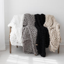 Load image into Gallery viewer, Infinite Chunky Knit Blanket | Minky | Big - Sand