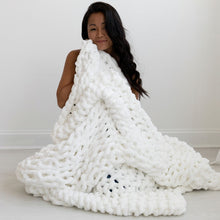 Load image into Gallery viewer, Infinite Chunky Knit Blanket | Minky | Big - Blanc