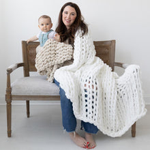 Load image into Gallery viewer, Infinite Chunky Knit Blanket | Minky | Big - Blanc