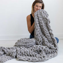 Load image into Gallery viewer, Infinite Chunky Knit Blanket | Minky | Big - Mist