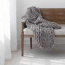 Load image into Gallery viewer, Infinite Chunky Knit Blanket | Minky | Big - Mist
