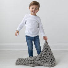 Load image into Gallery viewer, Infinite Chunky Knit Blanket | Minky | Cuddle - Mist