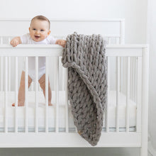 Load image into Gallery viewer, Infinite Chunky Knit Blanket | Minky | Little - Mist