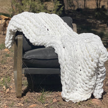 Load image into Gallery viewer, Infinite Chunky Knit Blanket | Minky | Big - Blanc
