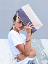 Load image into Gallery viewer, Block A Clutch / Blue-White