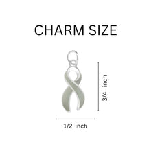 Load image into Gallery viewer, 1/2" x 3/4" Charms with Gray / Grey Ribbon (with clasp)