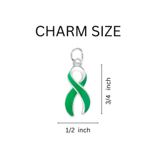 Load image into Gallery viewer, 1/2" x 3/4" Charms with Green Ribbon (with clasp)