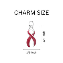 Load image into Gallery viewer, 1/2" x 3/4" Earrings with Burgundy / Maroon Ribbon