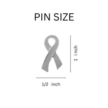 Load image into Gallery viewer, 1/2" x 1" Pins with Gray / Grey Ribbon