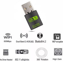 Load image into Gallery viewer, USB AC600m 2.4G+ 5G WiFi Receiver