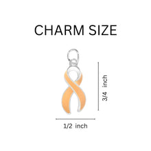 Load image into Gallery viewer, 1/2" x 3/4" Charms with Peach Ribbon (with clasp)