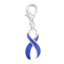 Load image into Gallery viewer, 1/2" x 3/4" Hanging Charms with Lavender / Periwinkle Ribbon (with clasp)