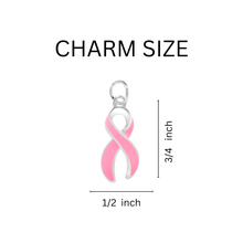 Load image into Gallery viewer, 1/2" x 3/4" Charms with Pink Ribbon (no clasp)