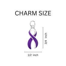 Load image into Gallery viewer, 1/2" x 3/4" Earrings with Purple Ribbon
