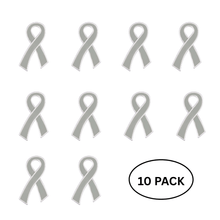 Load image into Gallery viewer, 1/2" x 1" Pins with Gray / Grey Ribbon
