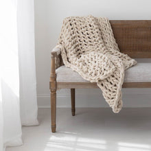 Load image into Gallery viewer, Infinite Chunky Knit Blanket | Minky | Big - Sand
