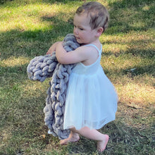 Load image into Gallery viewer, Infinite Chunky Knit Blanket | Minky | Cuddle - Mist
