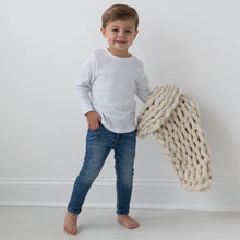 Load image into Gallery viewer, Infinite Chunky Knit Blanket | Minky | Cuddle - Sand
