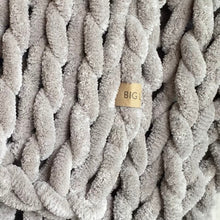Load image into Gallery viewer, Infinite Chunky Knit Blanket | Minky | Big - Mist
