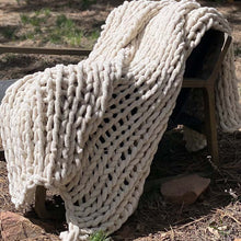 Load image into Gallery viewer, Infinite Chunky Knit Blanket | Minky | Big - Sand
