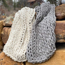 Load image into Gallery viewer, Infinite Chunky Knit Blanket | Minky | Little - Mist

