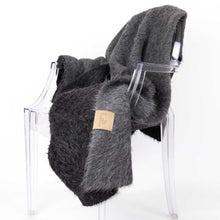 Load image into Gallery viewer, SURI Alpaca Blanket | Black + Dark Gray
