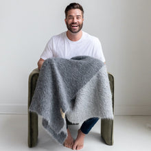 Load image into Gallery viewer, SURI Alpaca Blanket | Dark Gray + Light Gray
