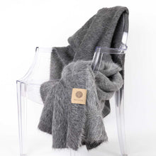 Load image into Gallery viewer, SURI Alpaca Blanket | Dark Gray + Light Gray
