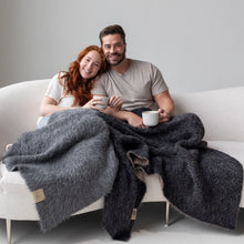Load image into Gallery viewer, SURI Alpaca Blanket | Dark Gray + Light Gray
