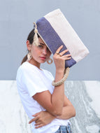 Block A Clutch / Blue-White