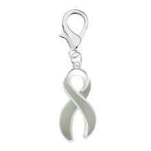 Load image into Gallery viewer, 1/2" x 3/4" Charms with Gray / Grey Ribbon (with clasp)
