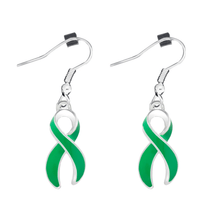 Load image into Gallery viewer, 1/2" x 3/4" Earrings with Green Ribbon
