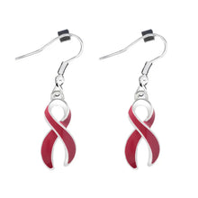 Load image into Gallery viewer, 1/2" x 3/4" Earrings with Burgundy / Maroon Ribbon
