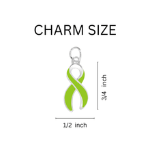 Load image into Gallery viewer, 1/2" x 3/4" Charms with Lime Green Ribbon (no clasp)
