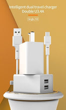 Load image into Gallery viewer, 3.4A Dual USB Travel Quick Wall Charger - Android/IOS
