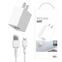 Load image into Gallery viewer, 3.4A Dual USB Travel Quick Wall Charger - Android/IOS
