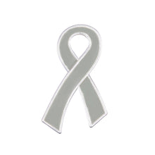 Load image into Gallery viewer, 1/2" x 1" Pins with Gray / Grey Ribbon
