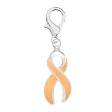 Load image into Gallery viewer, 1/2" x 3/4" Charms with Peach Ribbon (with clasp)
