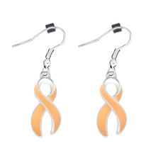 Load image into Gallery viewer, 1/2" x 3/4" Earrings with Peach Ribbon
