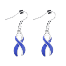 Load image into Gallery viewer, 1/2" x 3/4" Earrings with Lavender / Periwinkle Ribbon
