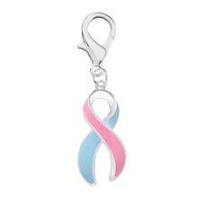Load image into Gallery viewer, 1/2" x 3/4" Charms with Pink &amp; Blue Ribbon (with clasp)
